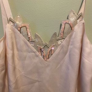 Vintage Della Roufogali Blush Pink Sequin Camisole Top